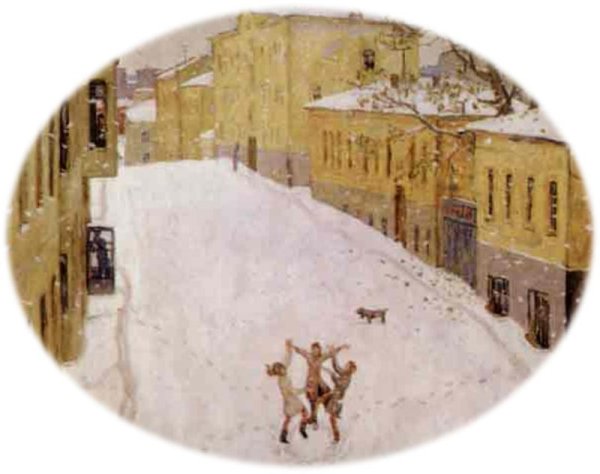 Картина Попова первый снег