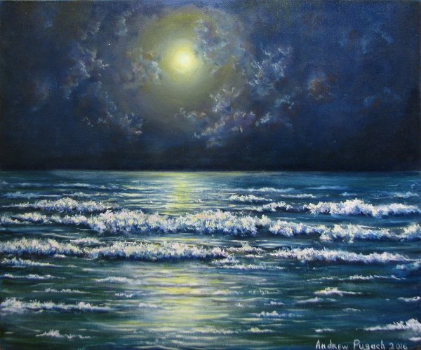 Картина Гитлера ночное море