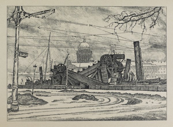 Мстислав Добужинский "домик в Петербурге", 1905