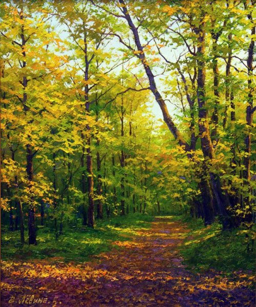 Осенний пейзаж живопись Левина Виктория