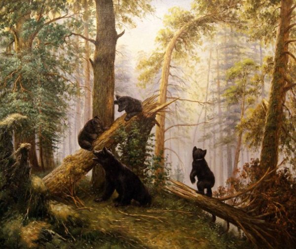 Утро в Сосновом лесу, Шишкин, 1889