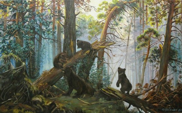 Шишкин Иван Иванович утро в Сосновом лесу