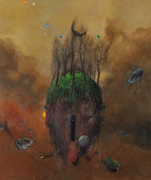 Бексиньский женщина картины