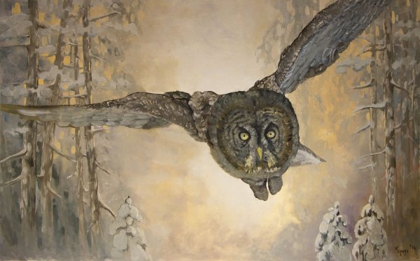 Летящая Сова живопись