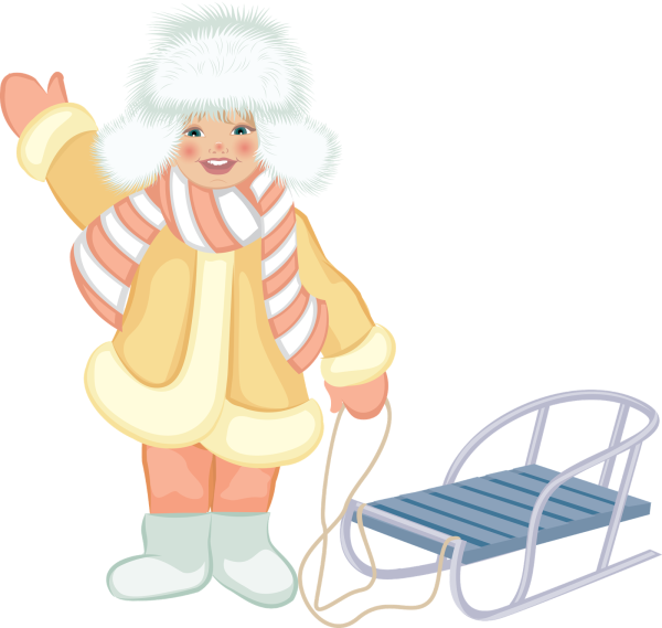 Девочка на санках