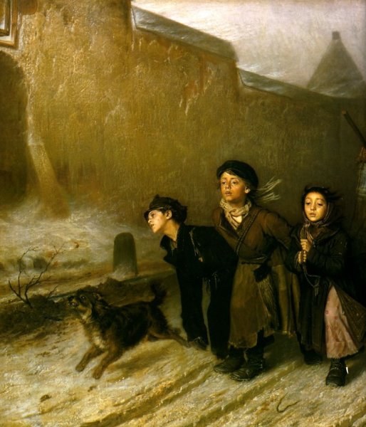 Василий Перов. Тройка. Ученики-мастеровые везут воду. 1866