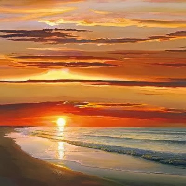 Закат живопись