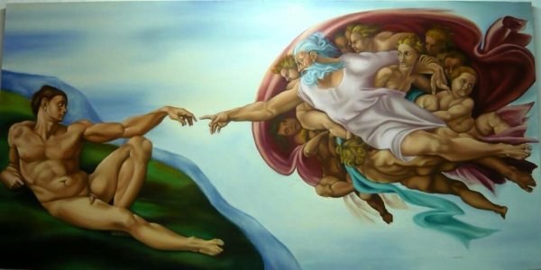 Сотворение Адама Микеланджело Бог