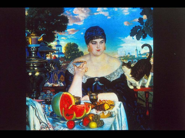 Кустодиев Купчиха за чаем