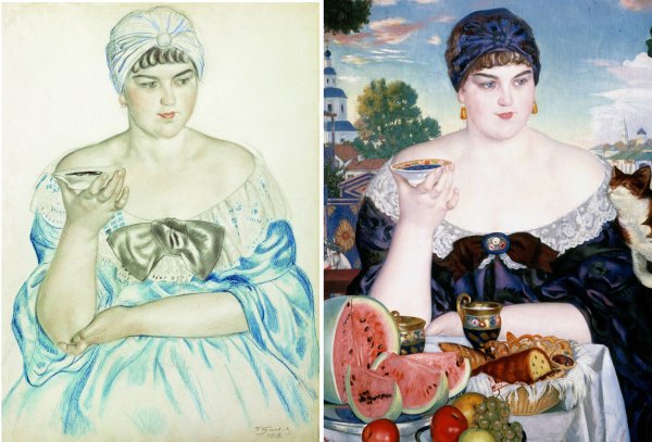 Борис Кустодиев Купчиха за чаем