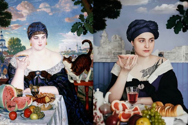 Кустодиев Купчиха за чаем