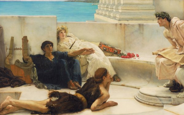 Лоуренс Альма-Тадема "чтение Гомера", 1885 г.