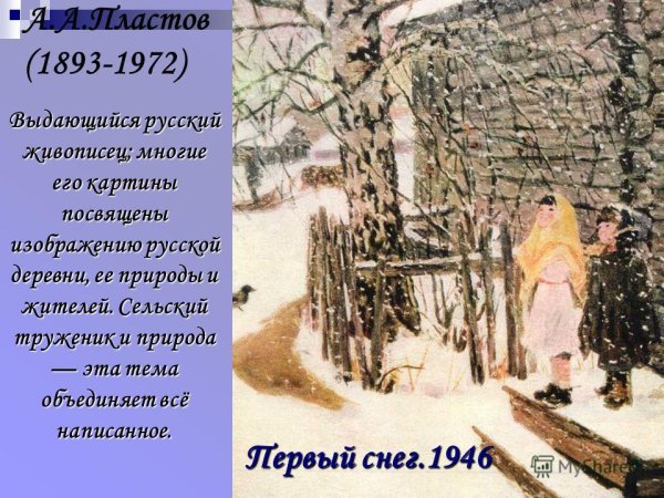 Картина Пластова первый снег