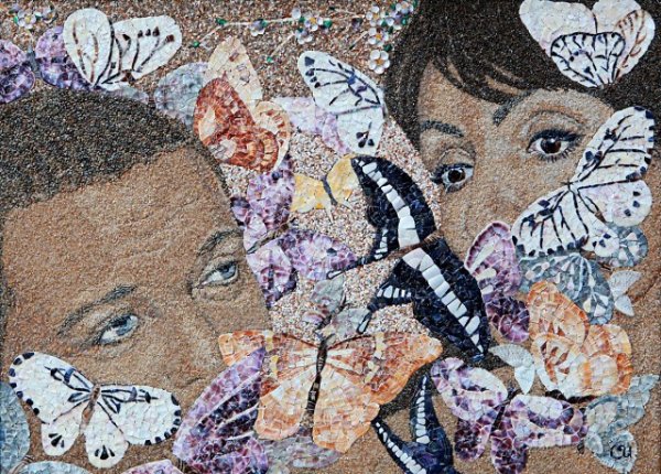 Рисование цветным песком