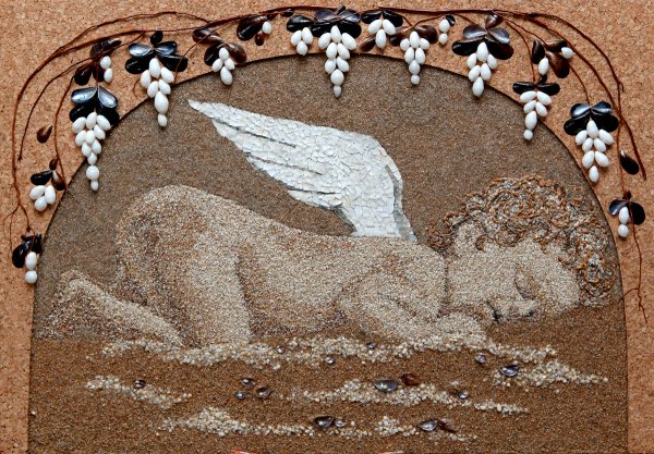 Рисование цветным песком для детей