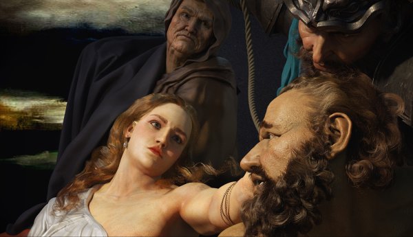 Далила остригает волосы Самсону