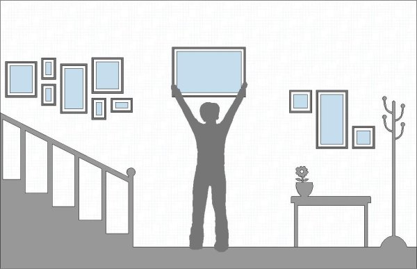 Развеска картин на стене