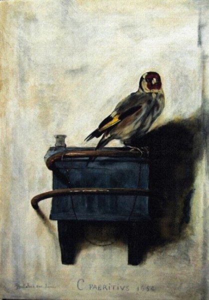 Картина щегол Карела Фабрициуса оригинал