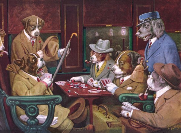 Кассиус Кулидж собаки играющие в Покер