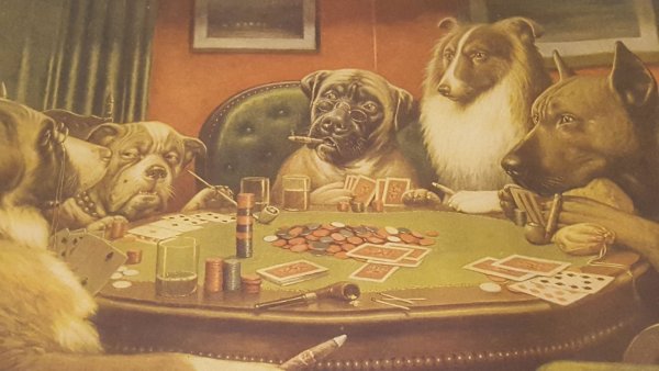 Кассиус Кулидж собаки играющие в Покер