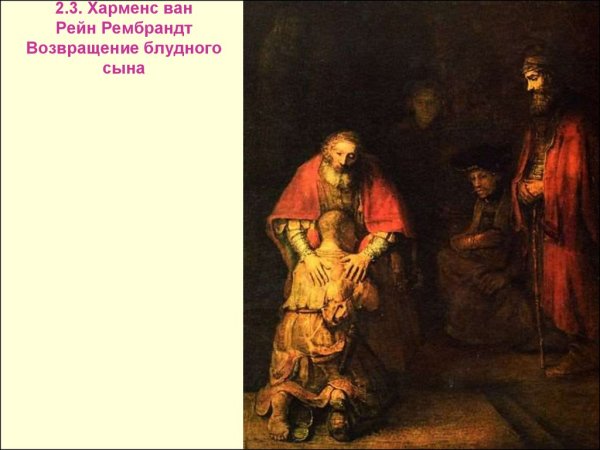 Рембрандт Харменс Ван Рейн Возвращение блудного сына