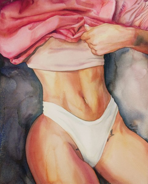 Женское тело живописи живот