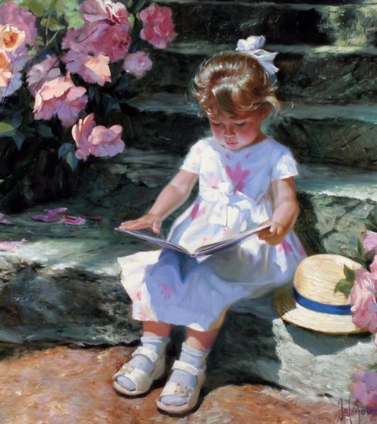 Дети и цветы в живописи