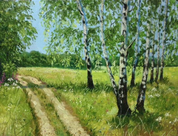 Н. Дубовский "пейзаж с березами"