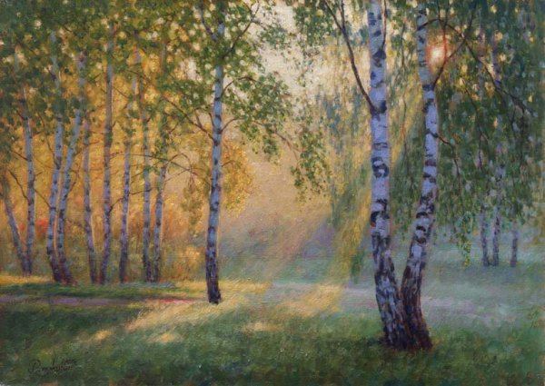 Берёзовый лес в живописи Лукиянов