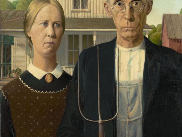 Картина американская Готика Вуд Грант