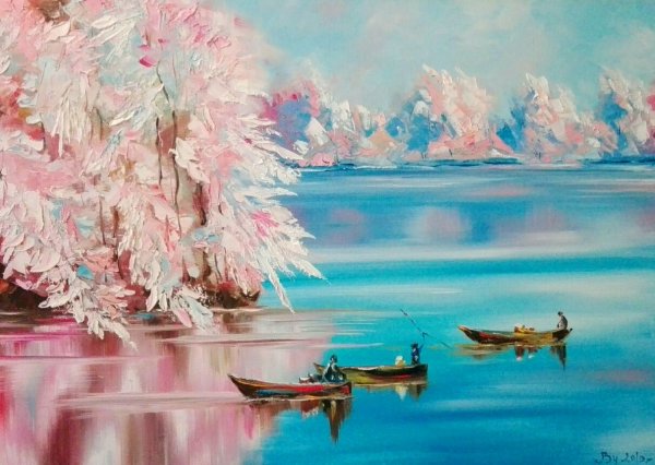 Рисование маслом на холсте