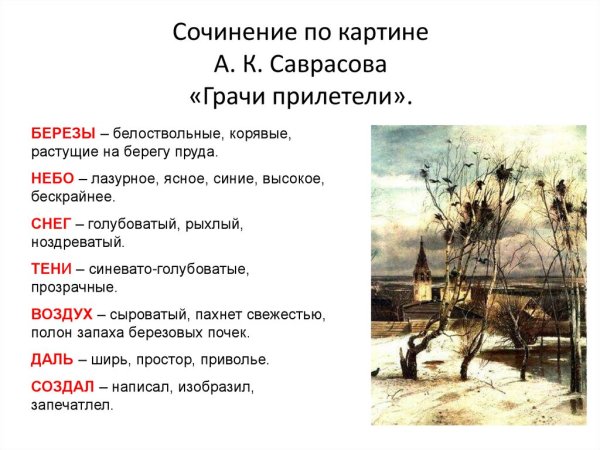 Саврасов Грачи прилетели картина