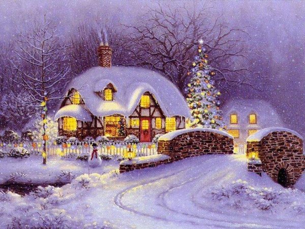 Thomas Kinkade Рождественские домики