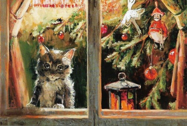 Рождественские коты картины Марии Павловой