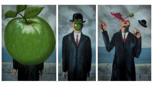 Сын человеческий картина Рене Магритта