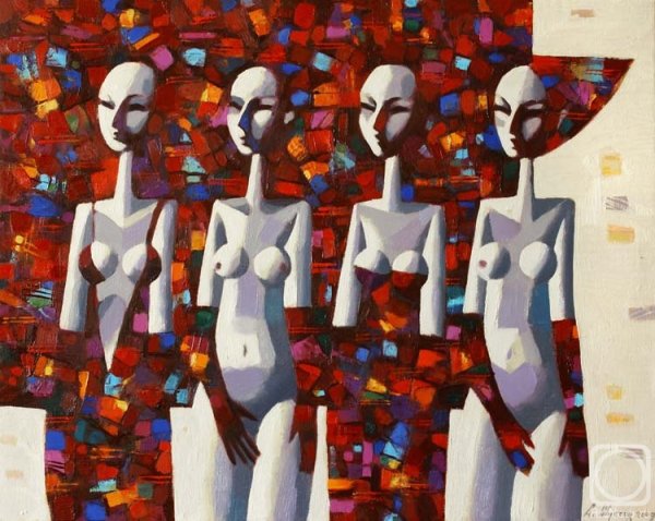 Двое художник Юрий Шустов