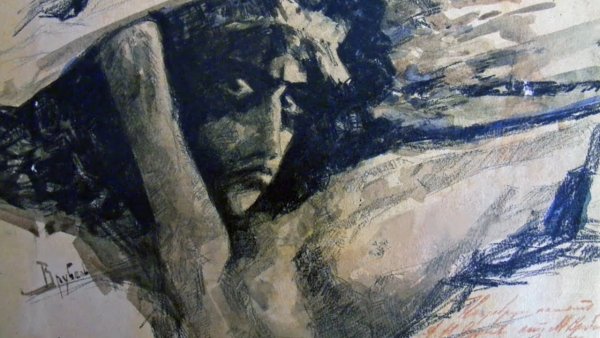 Врубель демон поврежденный