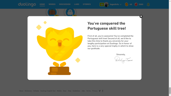 Сертификат Дуолинго