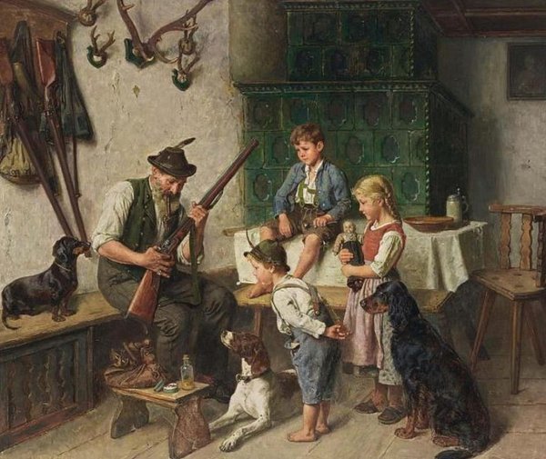 Немецкий художник Adolf Eberle (1843-1914)