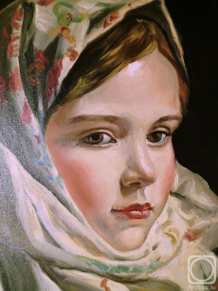Русская женщина в платке картина