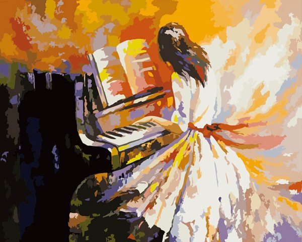 Картина пианистка Шопен