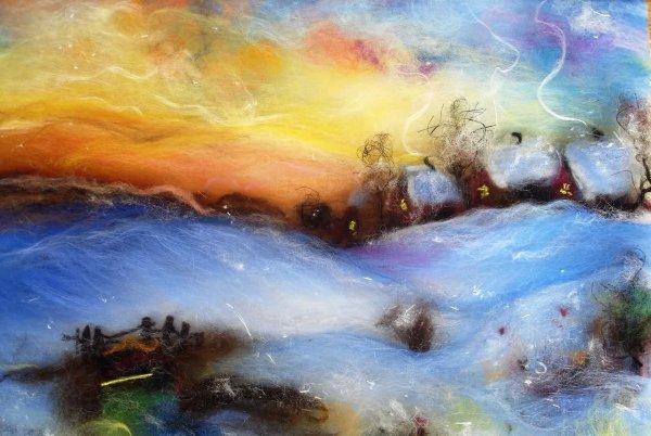 Рисование шерстью