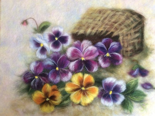 Валяние анютиных глазок