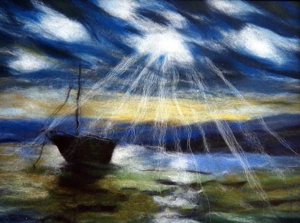 Надежда Путро картины из шерсти