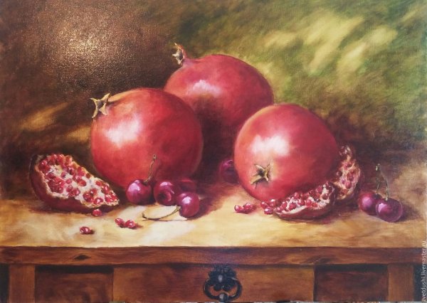 Гранаты в живописи маслом