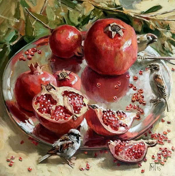 Гранаты живопись Мария Павлова