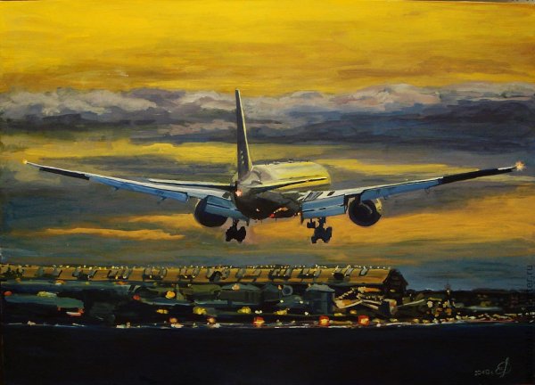 Пейзаж с самолетом