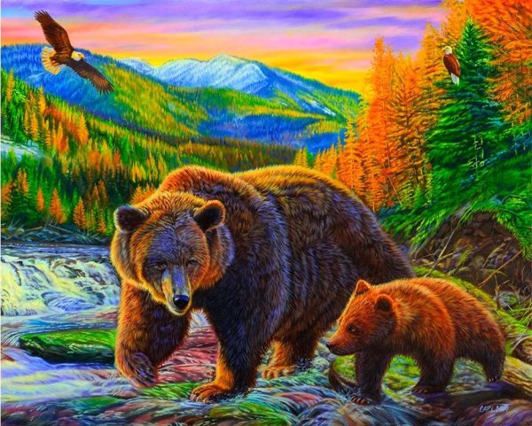 Картина медведь