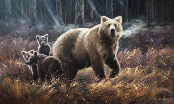 Картина медвежья семья