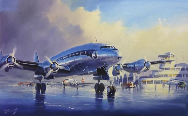 Гражданские самолеты в живописи